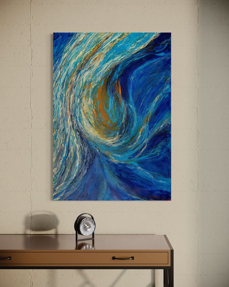 Whirlpool - A coiling eddy as it swirls around a headland. It will find its own path.