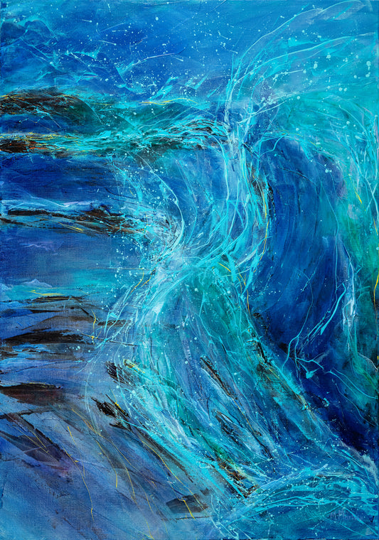 Wind on the reef - Ripples are torn and then thrown about in a fine mist over the reef.