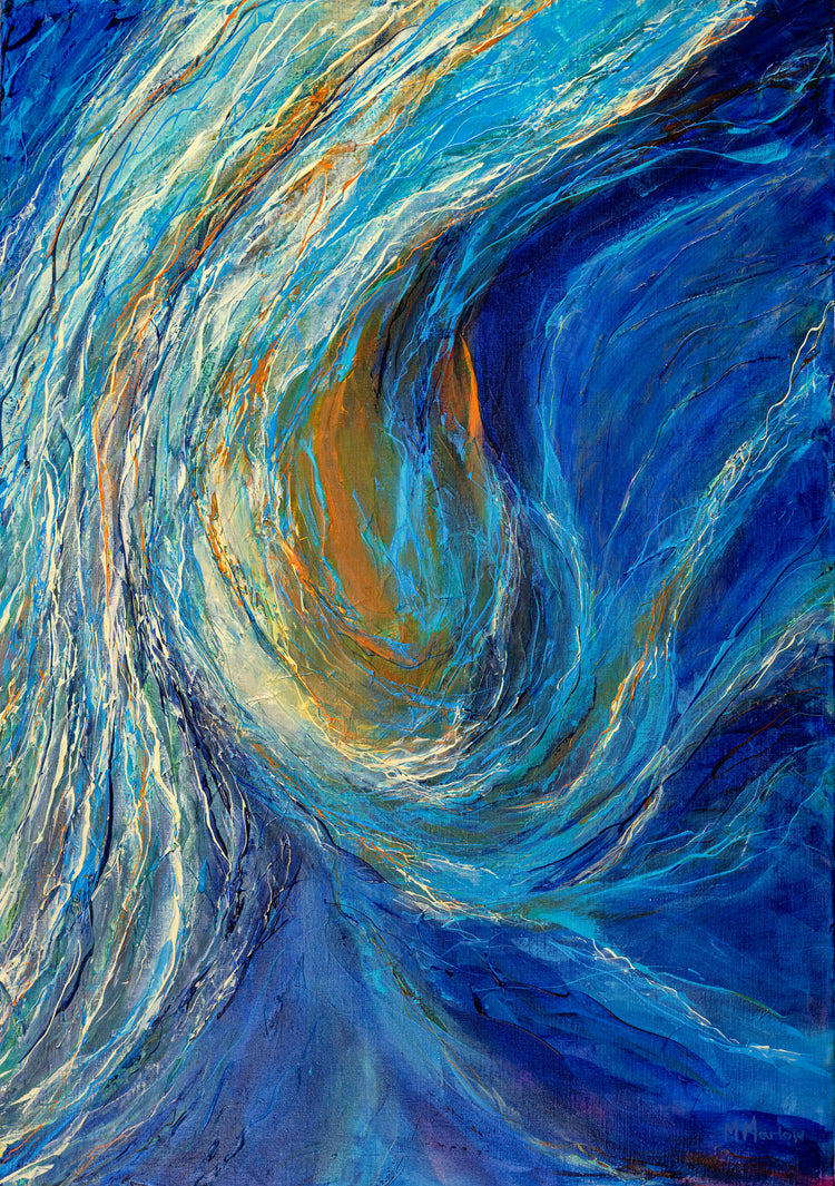 Whirlpool - A coiling eddy as it swirls around a headland. It will find its own path.